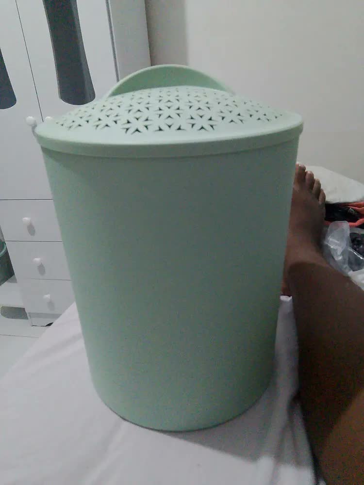 foto de Cesto Roupas De Bebê Antiviral Quarto Enxoval Branco