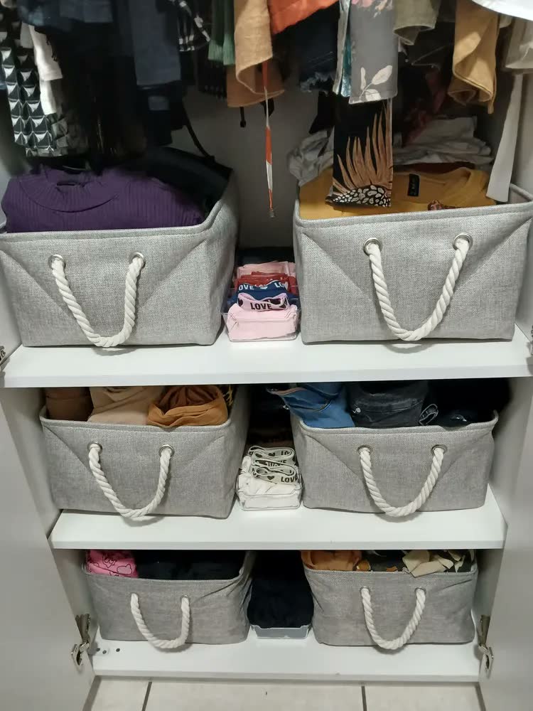 foto de Cesto Organizador Multiuso Dobrável Roupa Suja Brinquedos