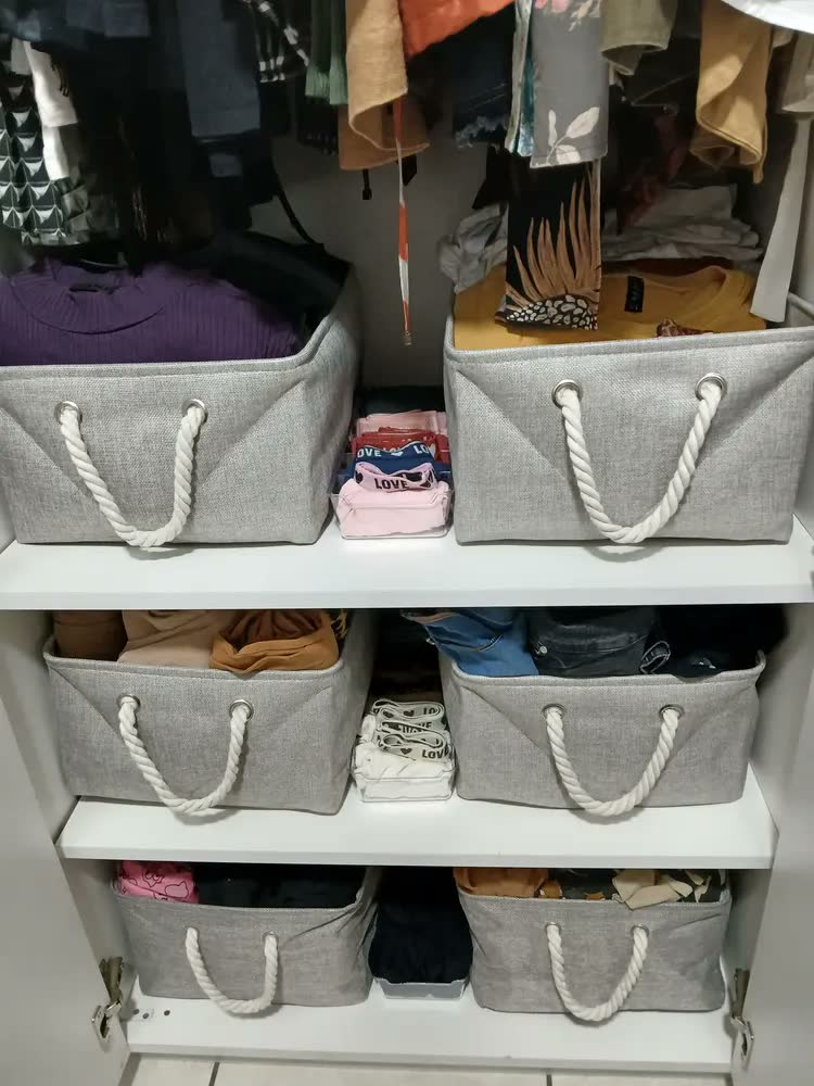 foto de Cesto Organizador Multiuso Dobrável Roupa Suja Brinquedos