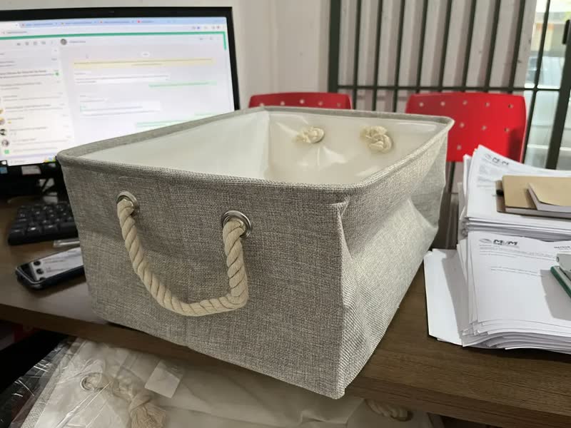 foto de Cesto Organizador Multiuso Dobrável Roupa Suja Brinquedos