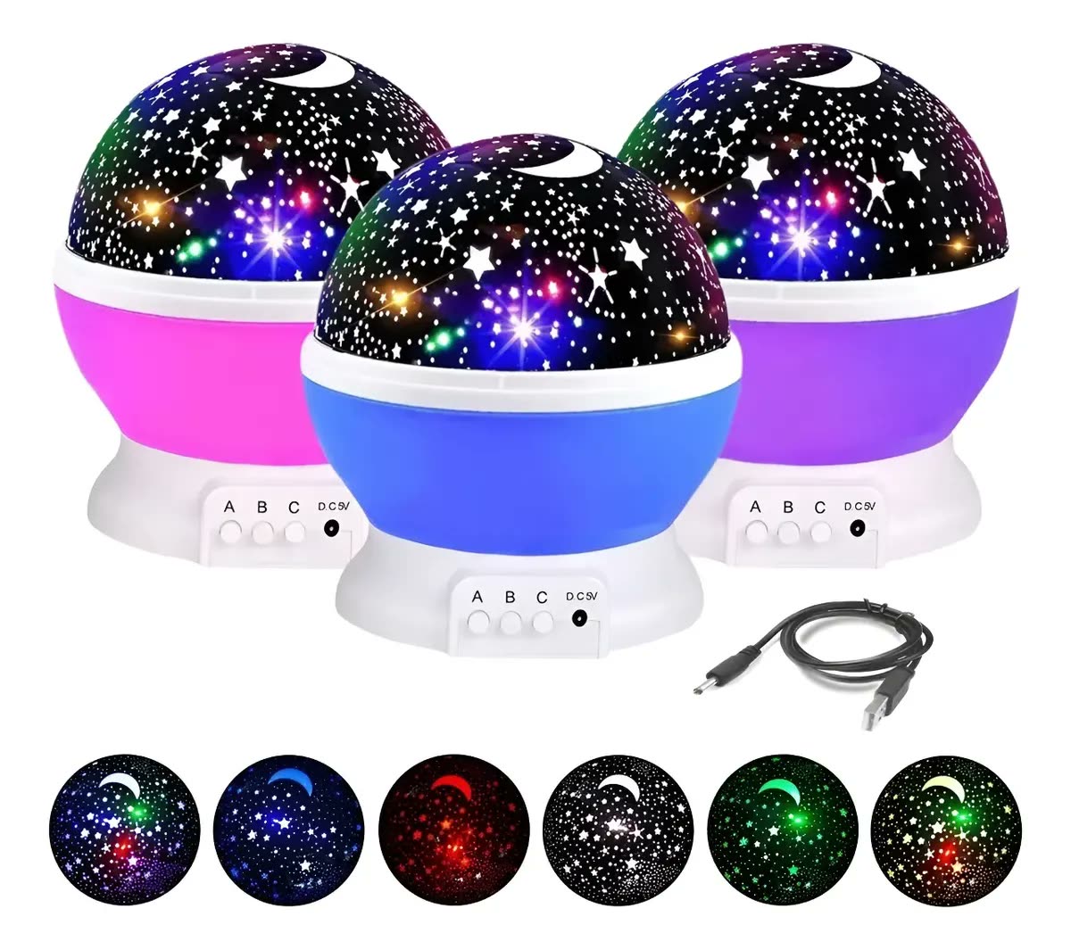 Luminária Projetor Estrela 360º Galaxy Abajur Mesa Infantil