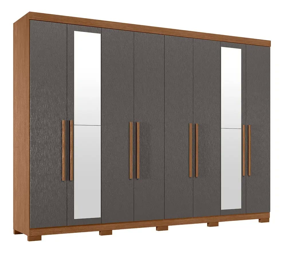 Guarda-roupa Santos Andirá Master Master New Cor Jatobá/grafite Com 8 Portas