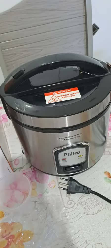 foto de Panela De Arroz Ph5p 5 Xícaras Visor Glass Inox Philco Frequência 60