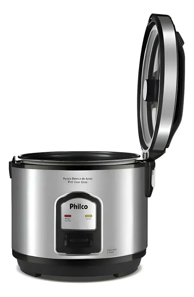 Panela De Arroz Ph5p 5 Xícaras Visor Glass Inox Philco Frequência 60