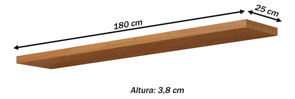 Prateleira Suspensa Com Suporte Invisível 180cm