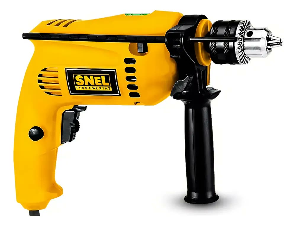 Furadeira Parafusadeira Snel 500W 1/2 Polegada Impacto Reversível Amarela