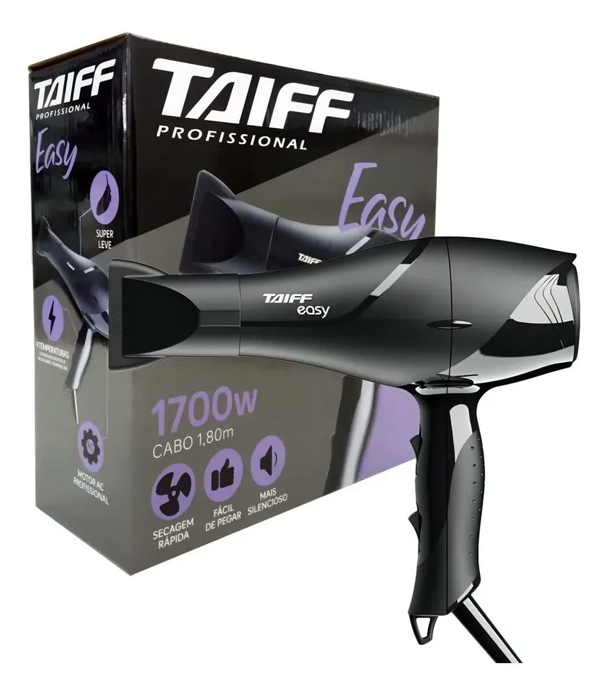 foto de Secador De Cabelos Taiff Easy 1700w, Preto Cor
