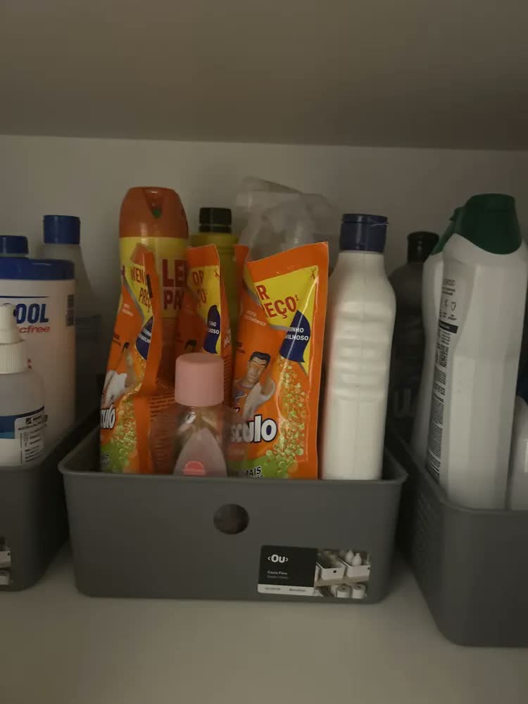 foto de Cesto Organizador Retangular Ou de 5 Litros Chumbo para Roupas e Cozinha