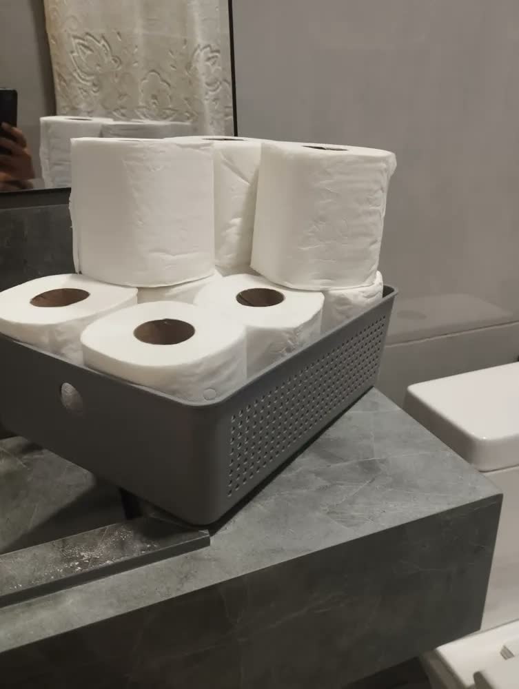 foto de Cesto Organizador Retangular Ou de 5 Litros Chumbo para Roupas e Cozinha