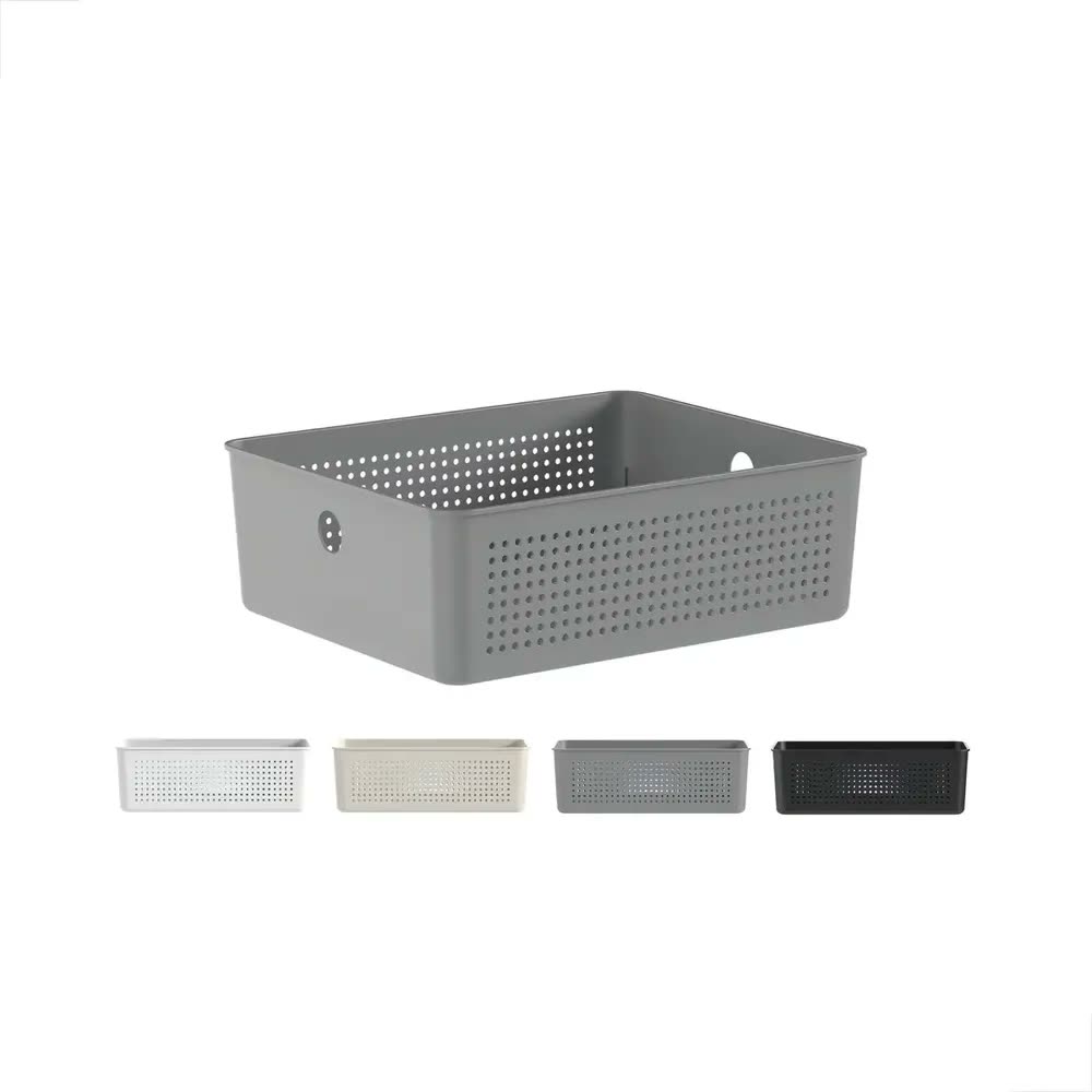 Cesto Organizador Retangular Ou de 5 Litros Chumbo para Roupas e Cozinha