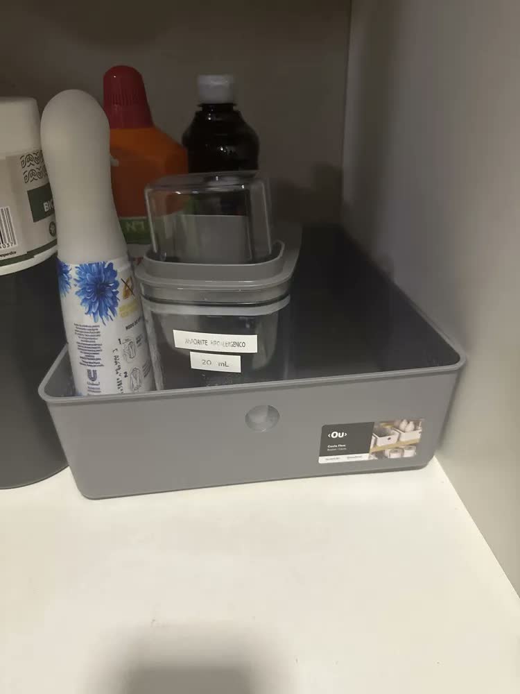 foto de Cesto Organizador Flow Branco de 5 Litros da Ou Para Roupa e Lavanderia