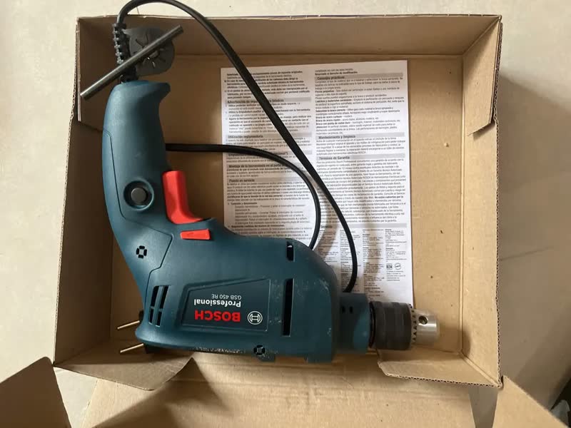 foto de Furadeira De Impacto Bosch Gsb 450 Re 450w Concreto E Metal Cor Azul-escuro Frequência 60