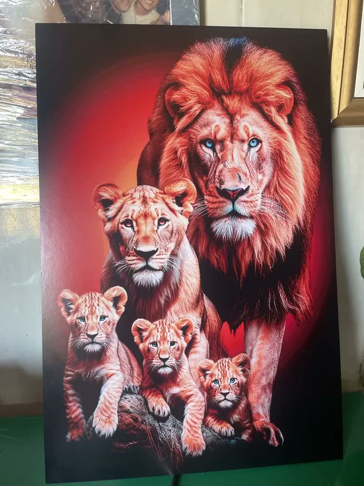 foto de Quadro Decorativo Leão Judá Família Paisagem Vintage Arte