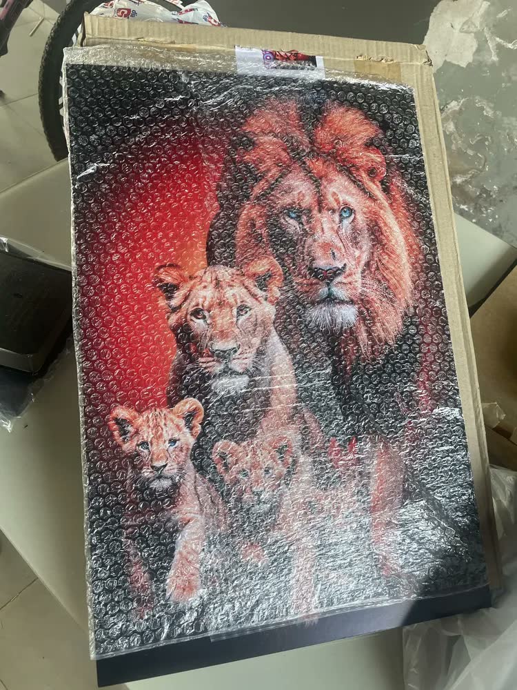 foto de Quadro Decorativo Leão Judá Família Paisagem Vintage Arte