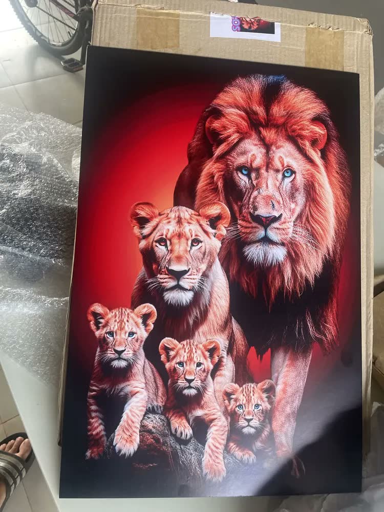foto de Quadro Decorativo Leão Judá Família Paisagem Vintage Arte