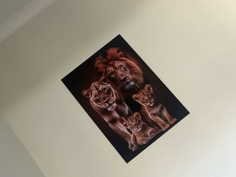 foto de Quadro Decorativo Leão Judá Família Paisagem Vintage Arte