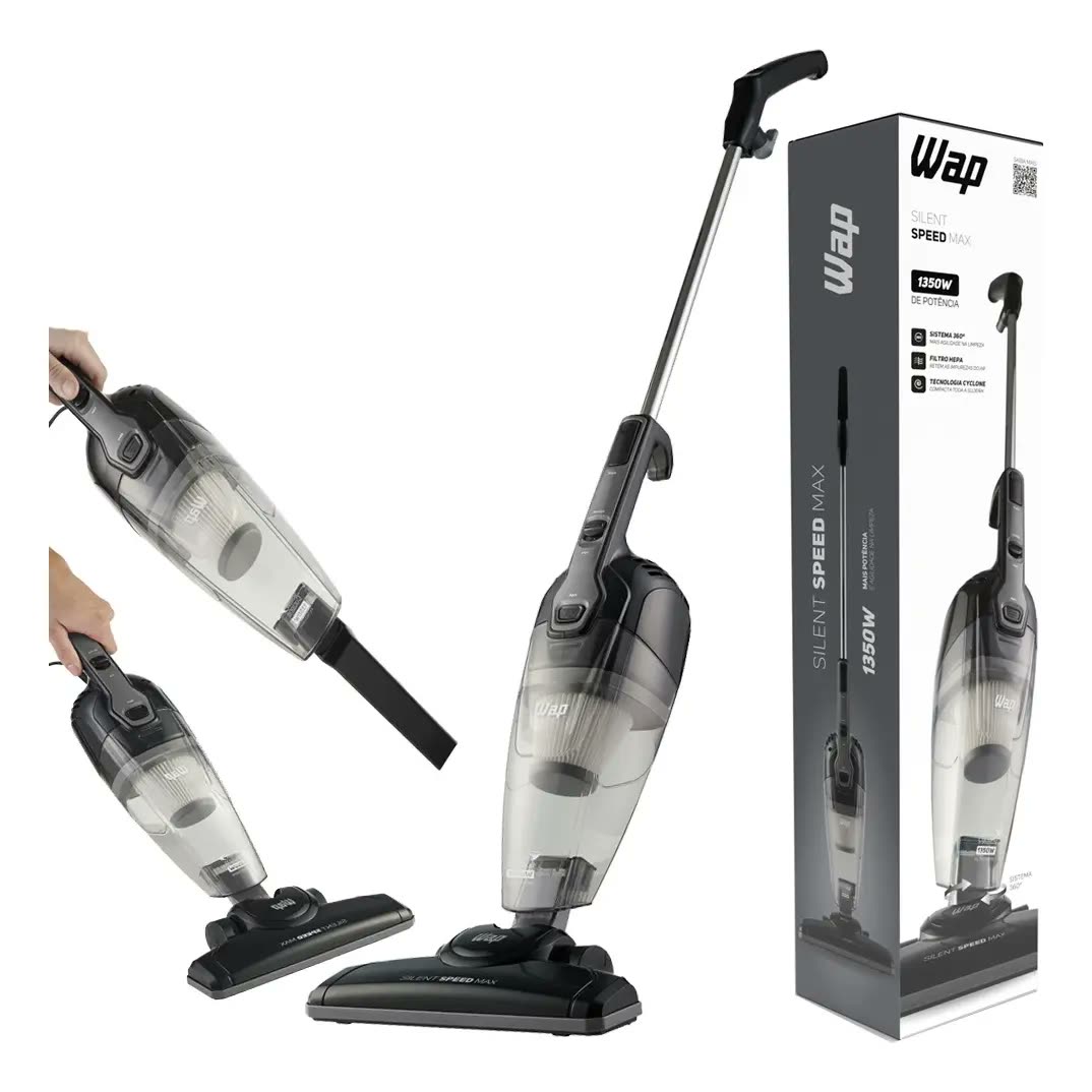 Aspirador Pó Vertical Silent Speed Max Articulado 1350w Wap