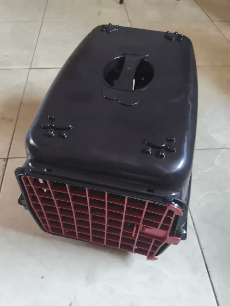 foto de Caixa Transporte Cachorro Gato Rb Pet Porta N3 Pequeno Médio Cor Vermelho