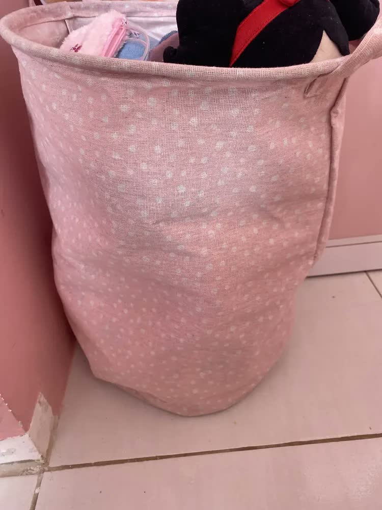 foto de Cesto De Roupa Infantil Bebê Brinquedo Tecido Grande C/ Alça