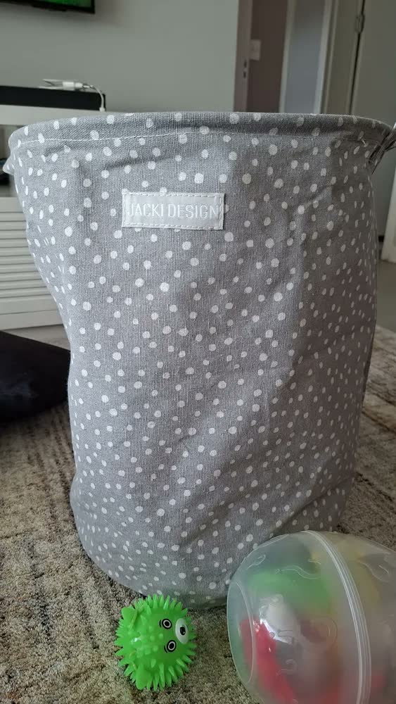 foto de Cesto De Roupa Infantil Bebê Brinquedo Tecido Grande C/ Alça