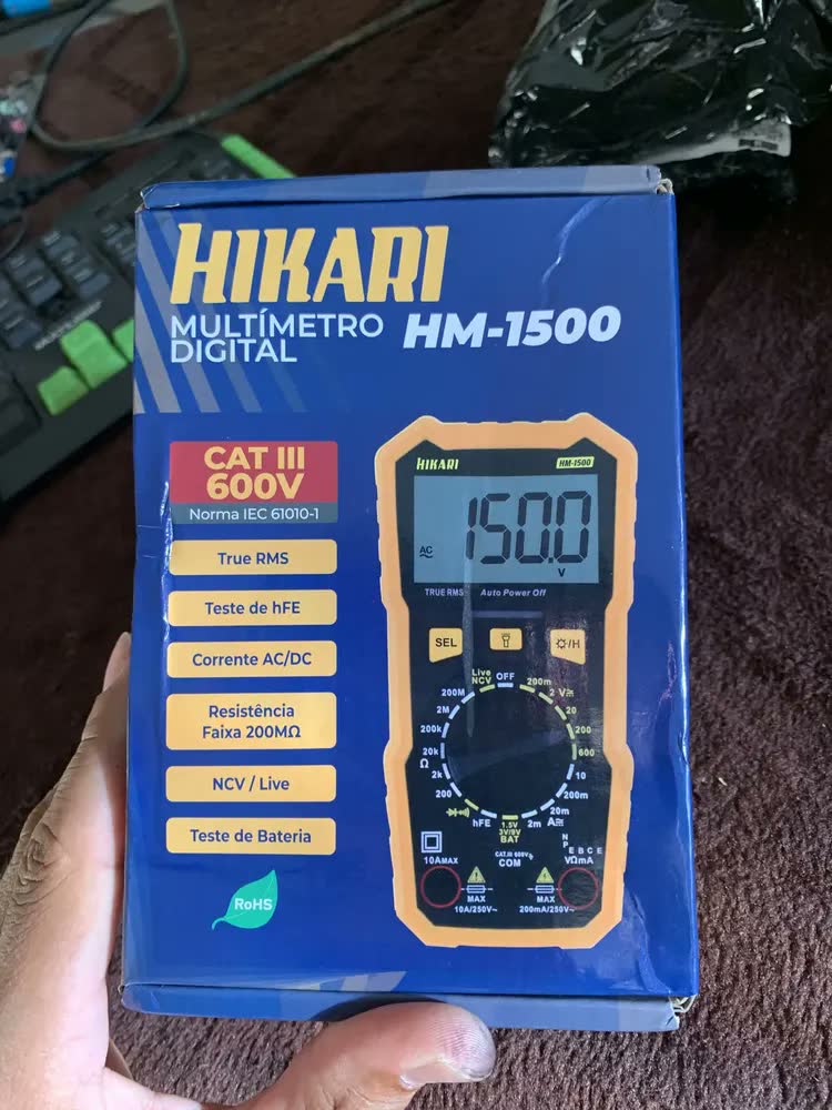 foto de Multimetro Digital Hm-1500 Hikari Profissional