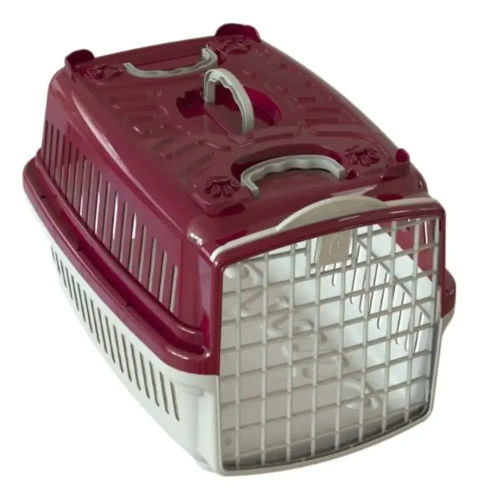 Caixa De Transporte Para Cães Gatos Mais Dog N.04 Vinho