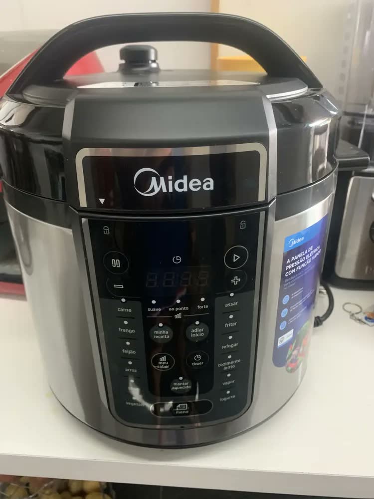 foto de Panela De Pressão Elétrica 6 L Mastersteam Inox Midea