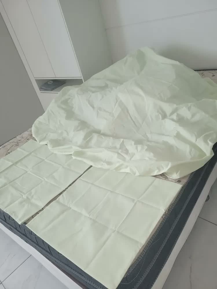 foto de Kit Jogo Lençol Queen Algodão 300 Fios 03 Peças Roupa Cama