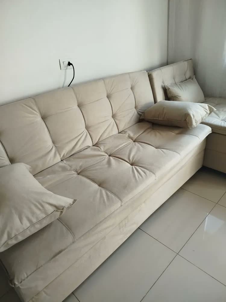 foto de Sofá Cama King 5 Lugares 2,70m Alice Suede Várias Cores