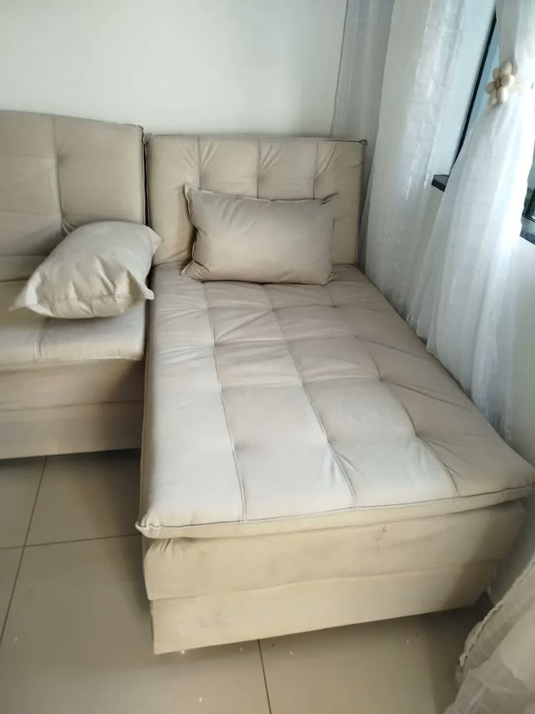 foto de Sofá Cama King 5 Lugares 2,70m Alice Suede Várias Cores