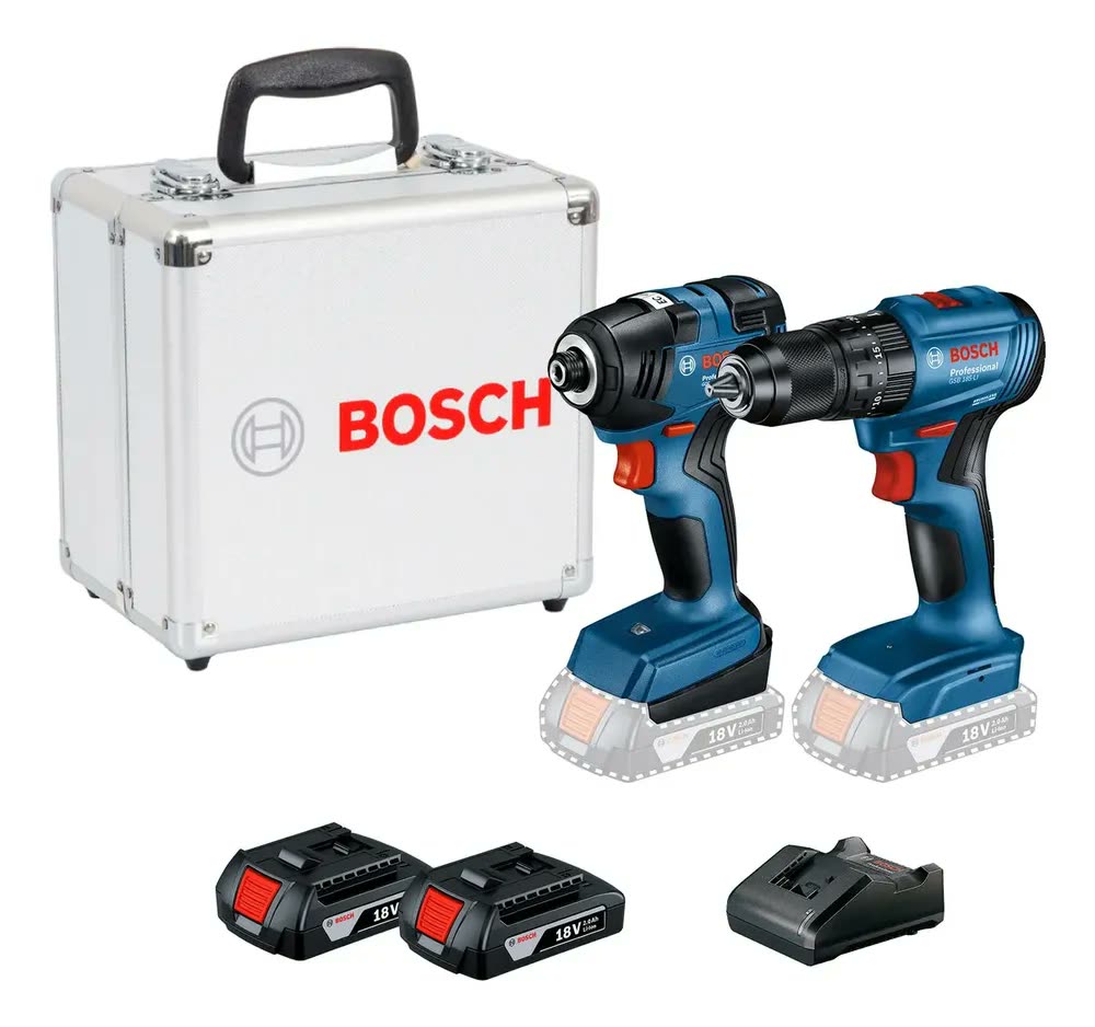 Combo Furadeira GSB 185-LI + Chave Impacto GDR 200 Bosch Azul