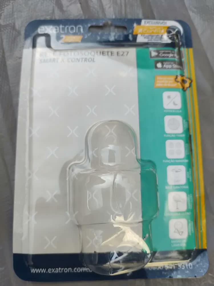 foto de Sensor Exatron Fotosoquete Fotocélula Relé Iluminação Soquete E27 110V 220V Bivolt Rosca FTS0MPXC2BC Branco