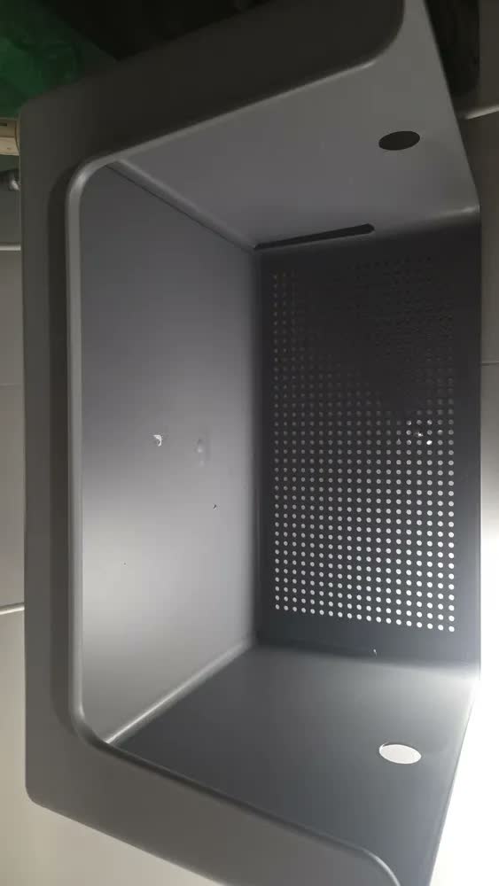 foto de Cesto Organizador Flow Abertura Frontal 16L Chumbo CFW1000CHF OU Plástico Resistente Multiuso Para Roupas Produtos de Limpeza Alimentos Brinquedos Papel Higiênico Armário Prateleira