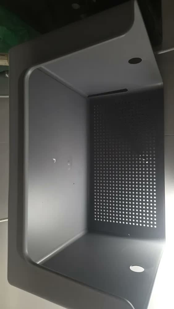 foto de Cesto Organizador Flow Abertura Frontal 16L Chumbo CFW1000CHF OU Plástico Resistente Multiuso Para Roupas Produtos de Limpeza Alimentos Brinquedos Papel Higiênico Armário Prateleira