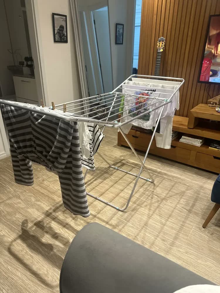 foto de Varal De Chão Big Grande Reforçado Maxi Com Abas Alumínio 160cm 20kg