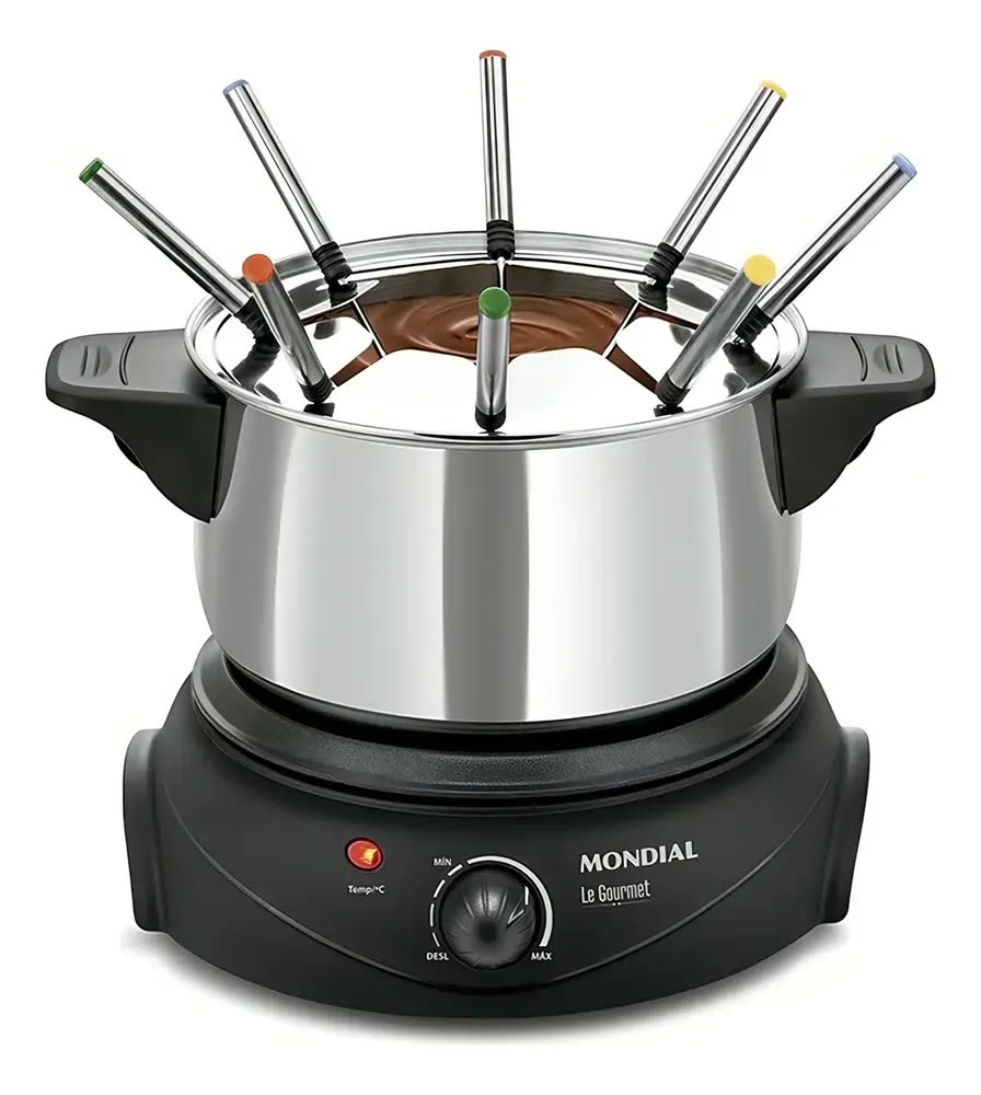 Panela De Fondue Elétrica Mondial Le Gourmet Aço Inox