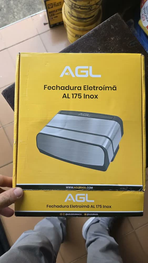 foto de Fechadura Eletroimã Inox Agl Al175 Portao Porta De Vidro Madeira