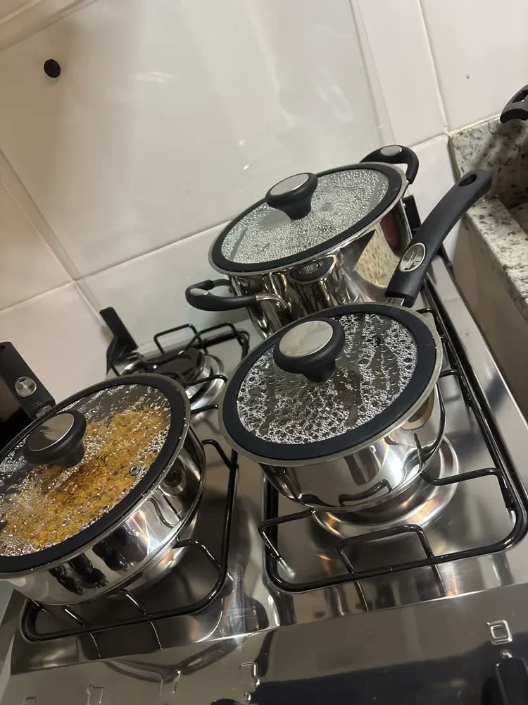 foto de Jogo De Panelas Aço Inox 4 Peças Solar Cerâmic Tramontina