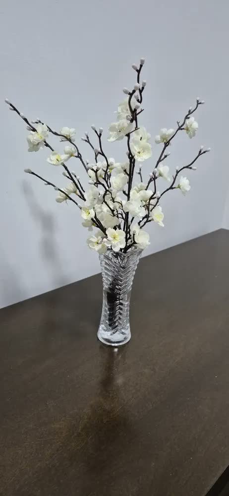 foto de Vaso Decorativo Vidro Cristal Jarrinho Arranjo Flores Sala Cor Incolor Decorado
