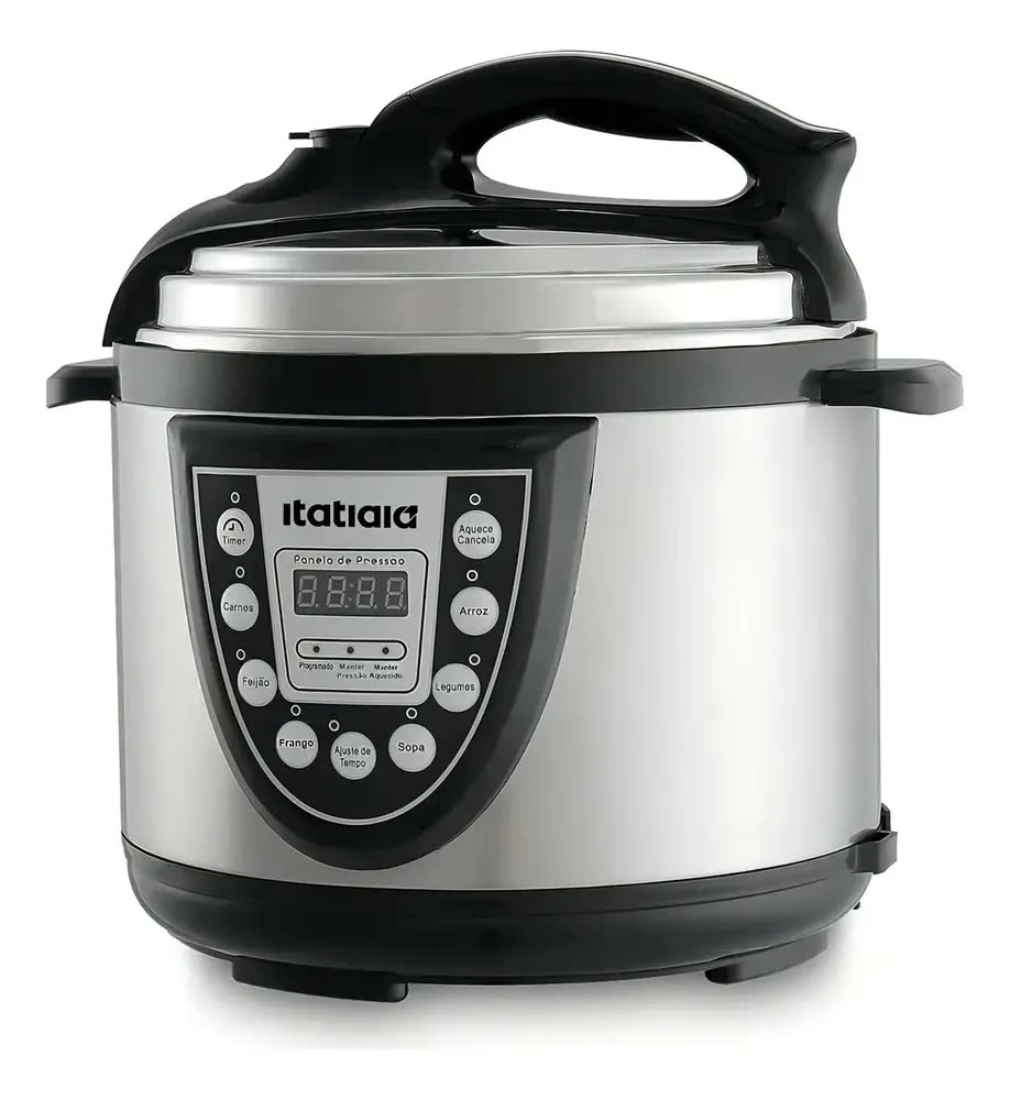 foto de Panela De Pressão Elétrica Midi 5l Inox Com Preto Itatiaia