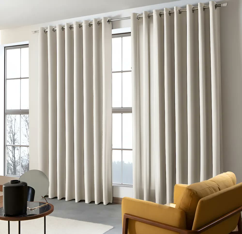 Cortina Voil Linho C/ Forro Microfibra 5,60x2,60 Janela Sala Cor Palha