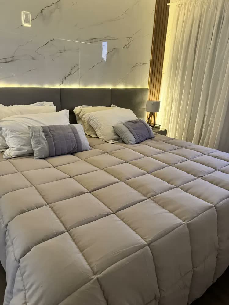 foto de Edredom Ecopluma Toque De Pluma Casal 220 X 240 Cinza Camesa