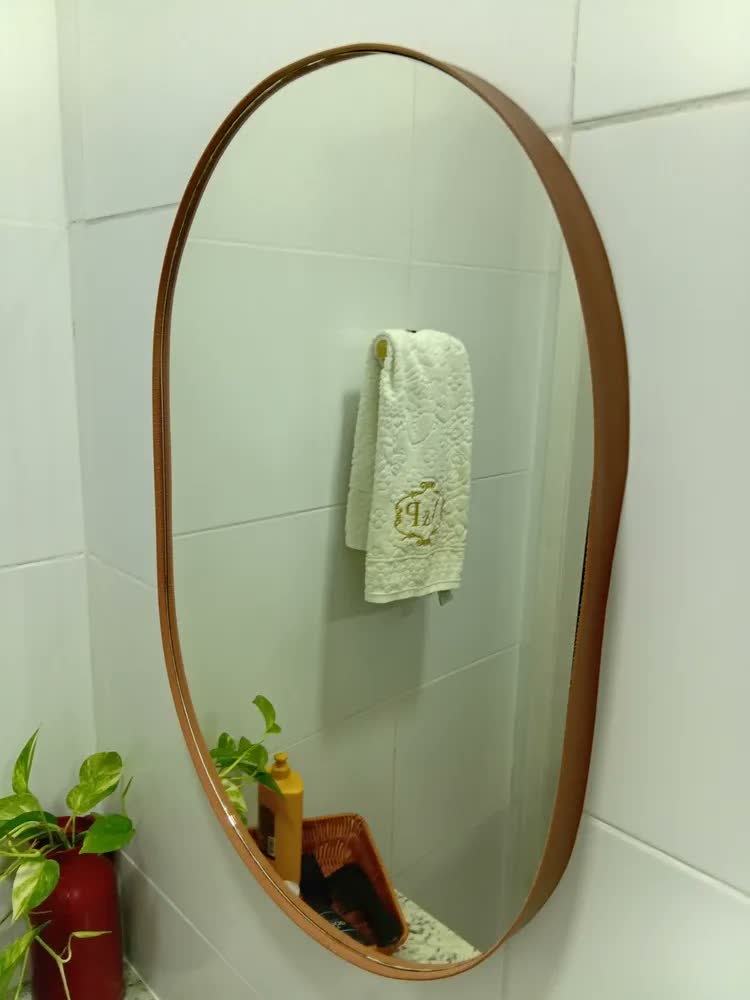 foto de Espelho Orgânico Moderno Sala Quarto Lavabo 64x44cm Pilula