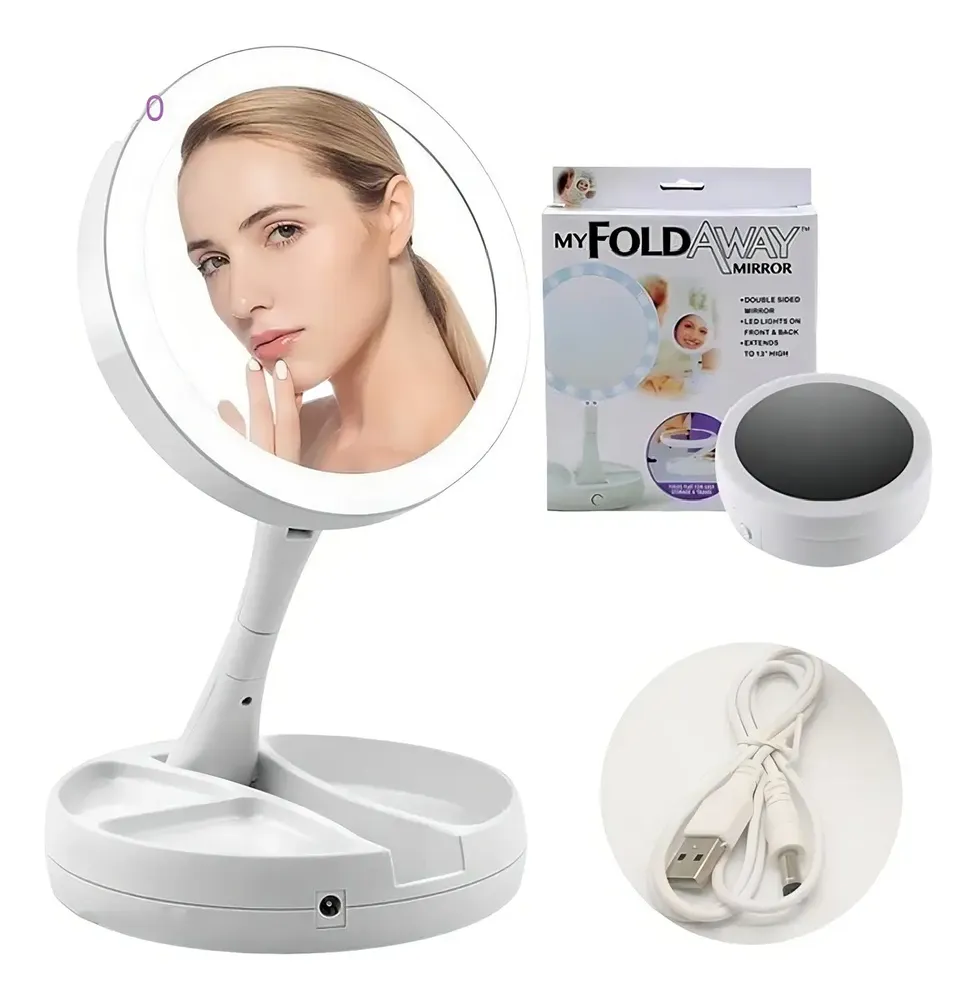 foto de Espelho Led Dobravel De Maquiagem Rosto Make