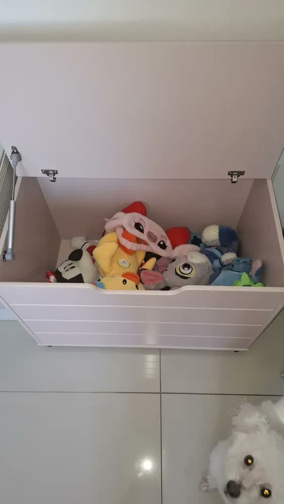 foto de Baú Caixa Organizadora De Brinquedos Infantil Cor Rose Menina MDF Licy-Moveis