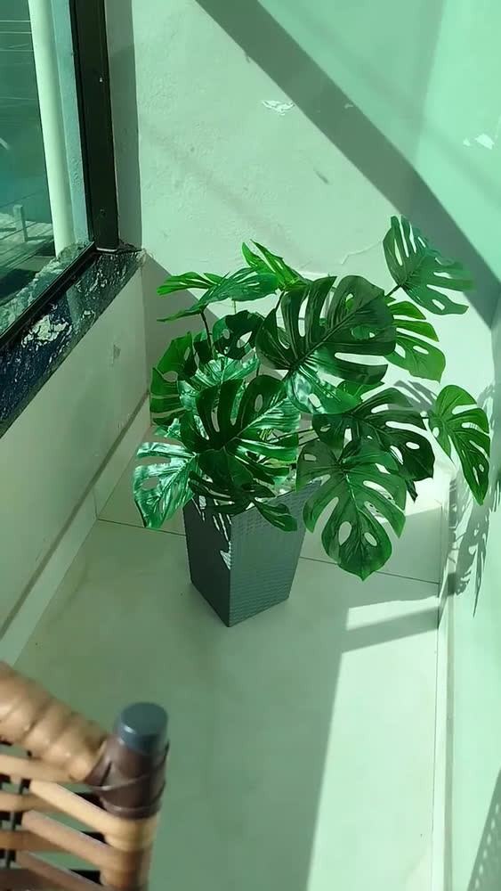 foto de Vaso De Plantas Decorativo Rattan 10l Casa Luxo Flores Sala