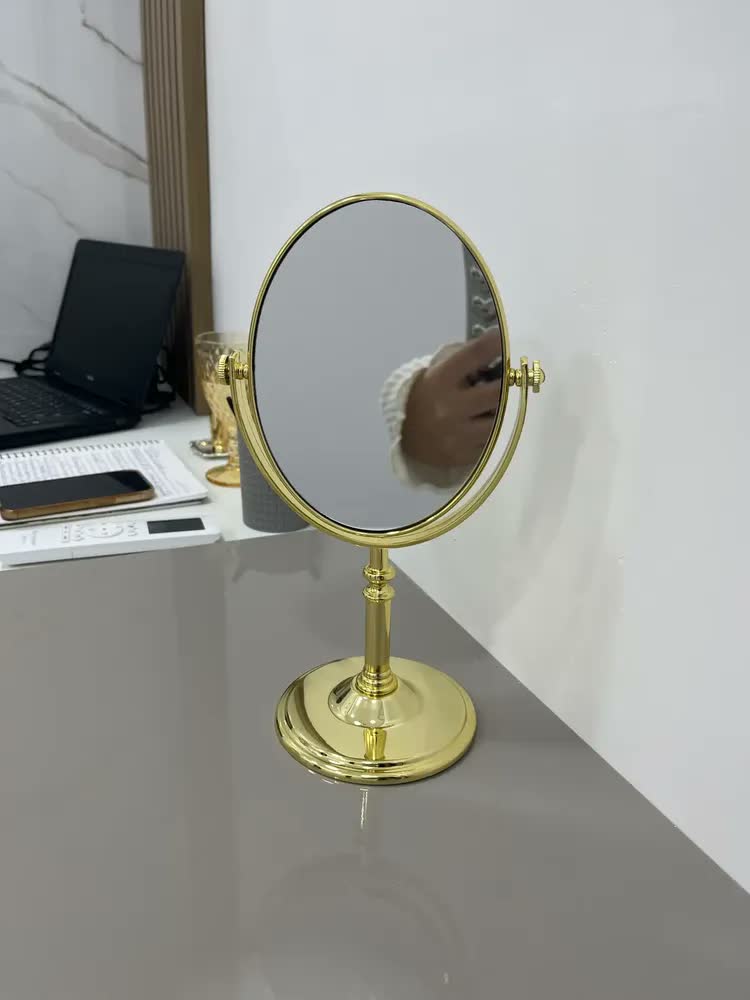 foto de Espelho De Mesa Oval Dupla Face Aumento 5x P/ Maquiagem