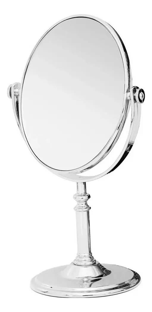 foto de Espelho De Mesa Oval Dupla Face Aumento 5x P/ Maquiagem