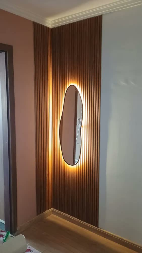 foto de Painel Ripado De Madeira Ecológica 290x16x9 Mm Wpc Parede Cor Carvalho