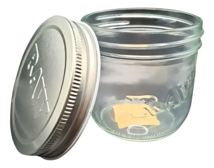 Pote Vidro Hermético Raw Tampa Metal 280ml Transparente